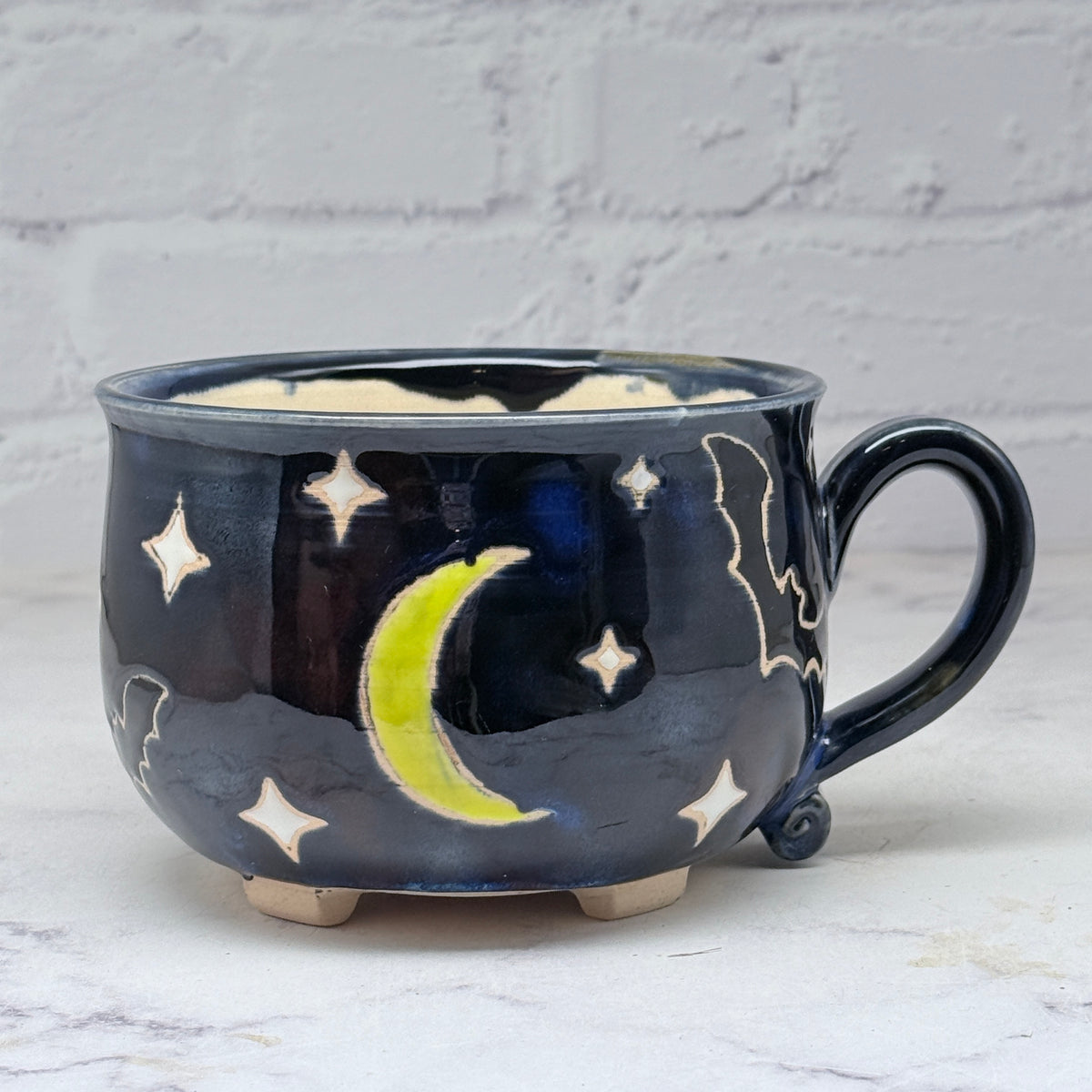 Black with Bats Cauldron Cafe Mug 2