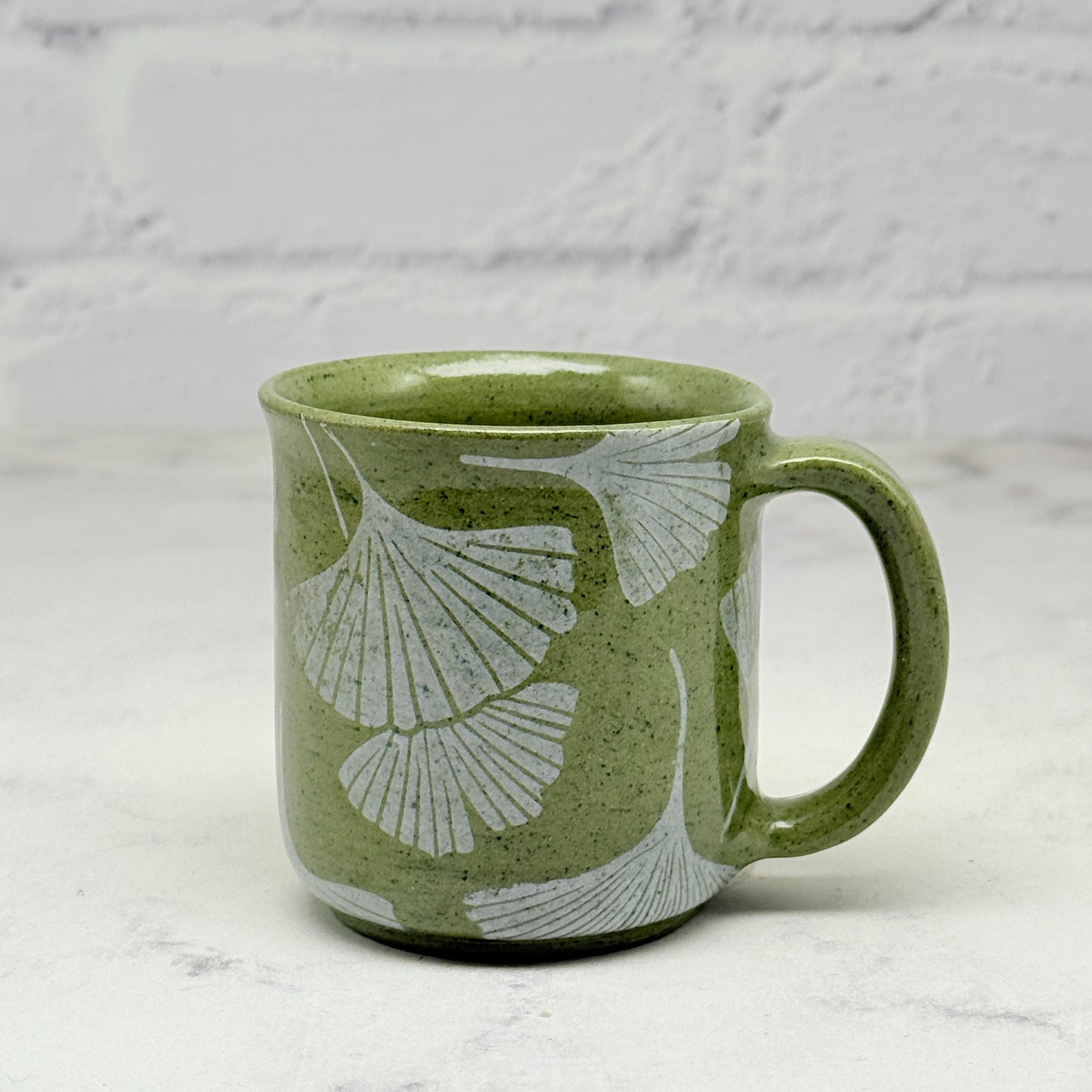 Green with White Gingko Espresso Mug 2