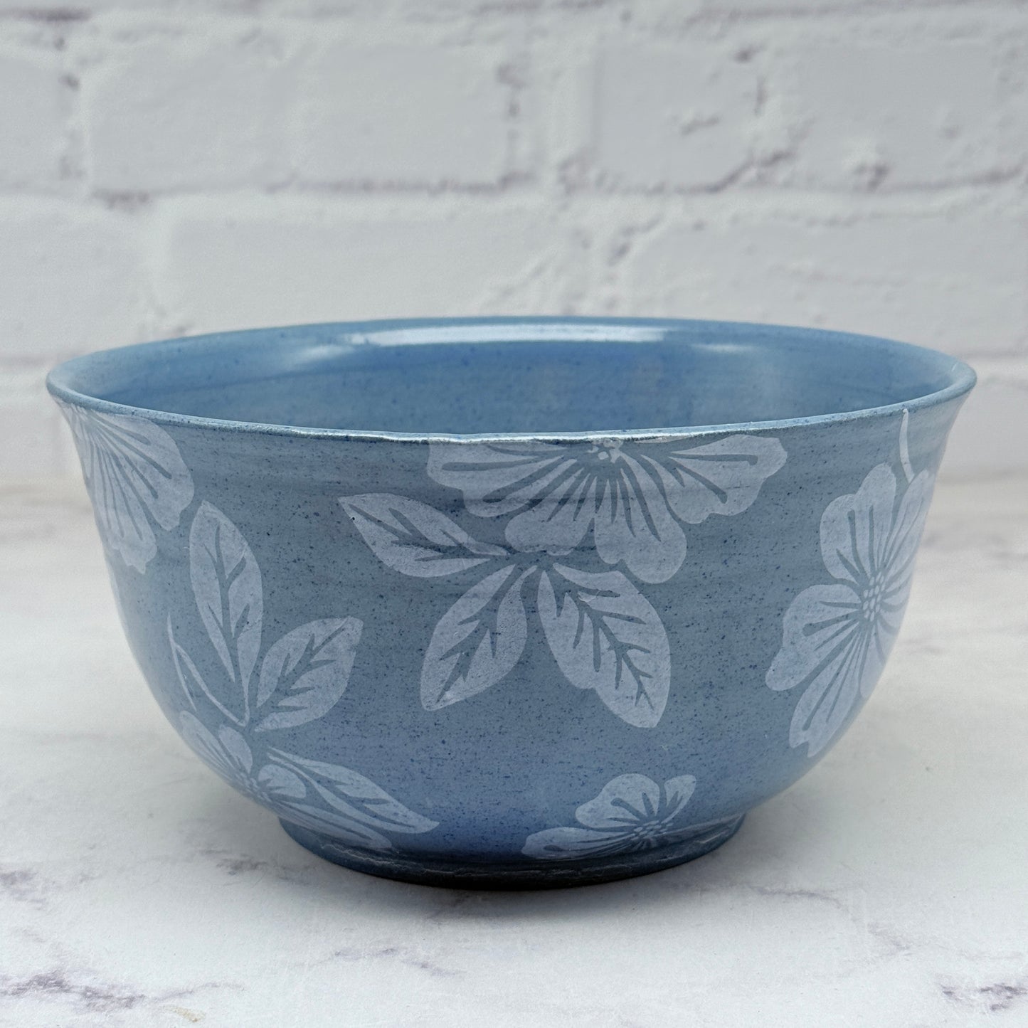Blue with White Flowers Medium Bowl 2