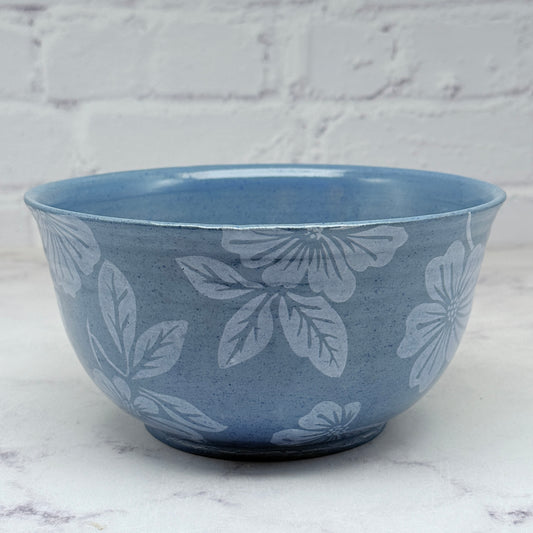 Blue with White Flowers Medium Bowl 2