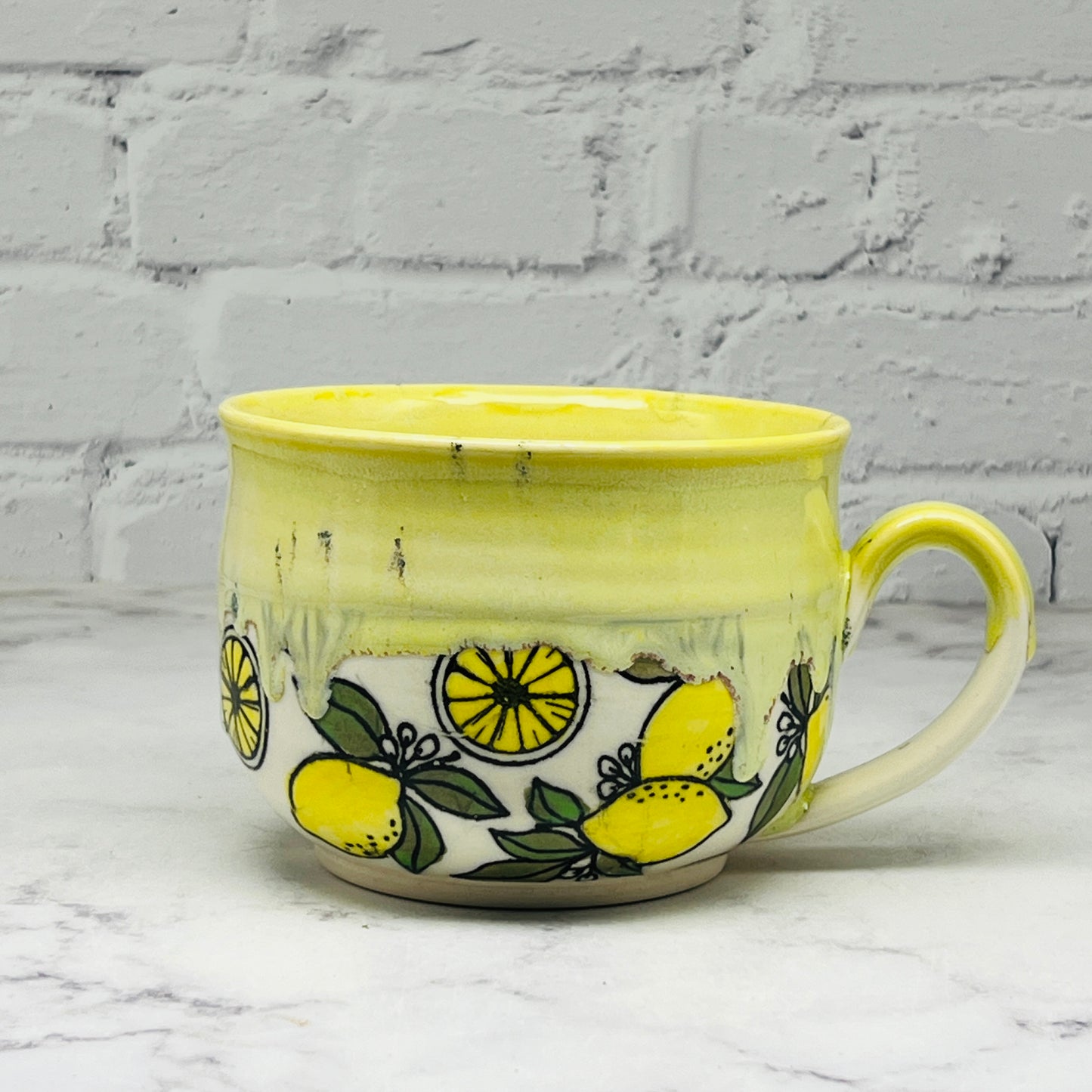 Yellow with Lemons Cafe Mug