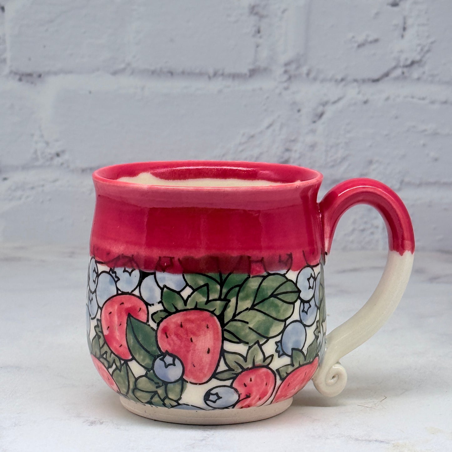Red with Fruit Teacup 2
