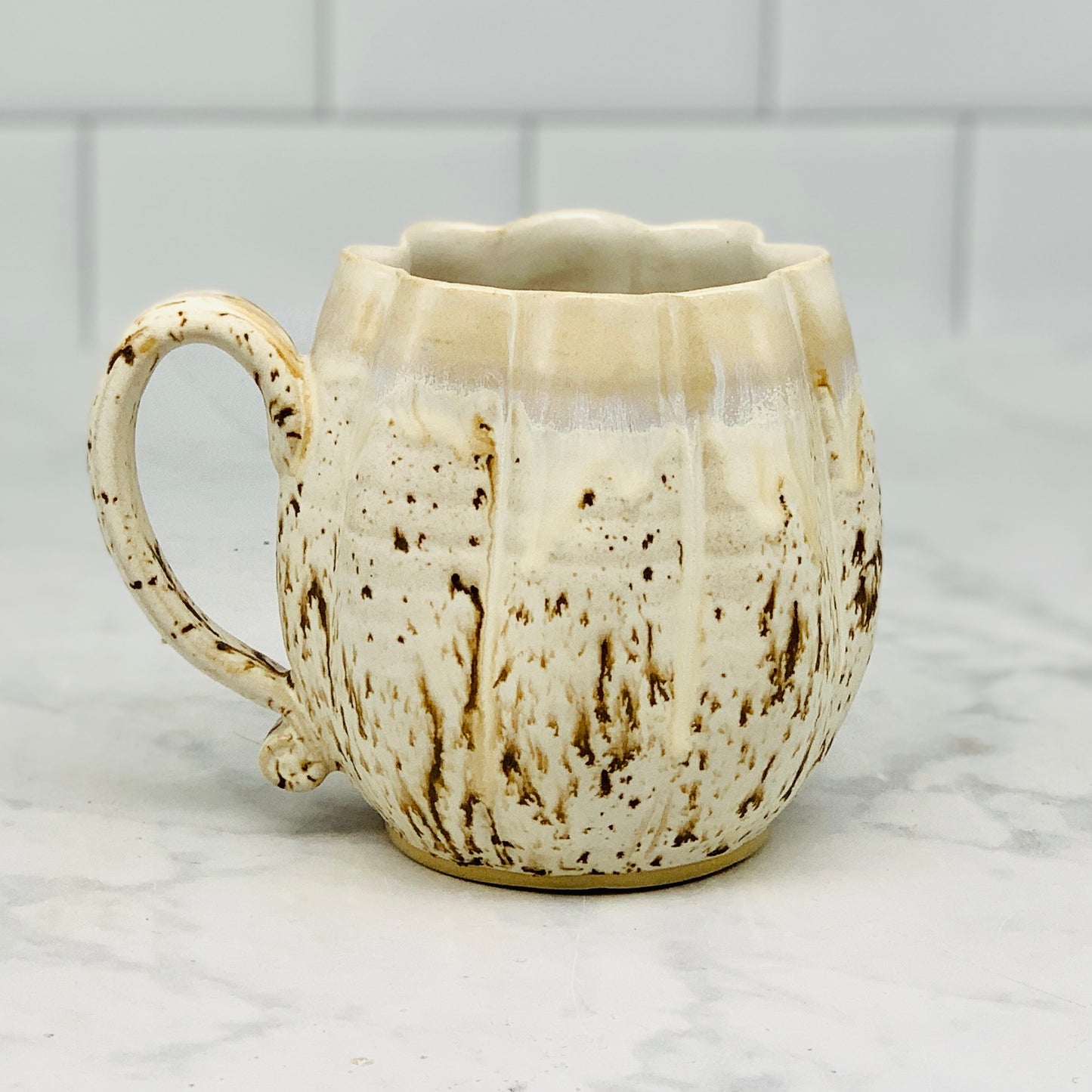 October Speckled Cream Pumpkin Mug Preorder