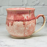 Pink with Pink Lace Cafe Mug 2