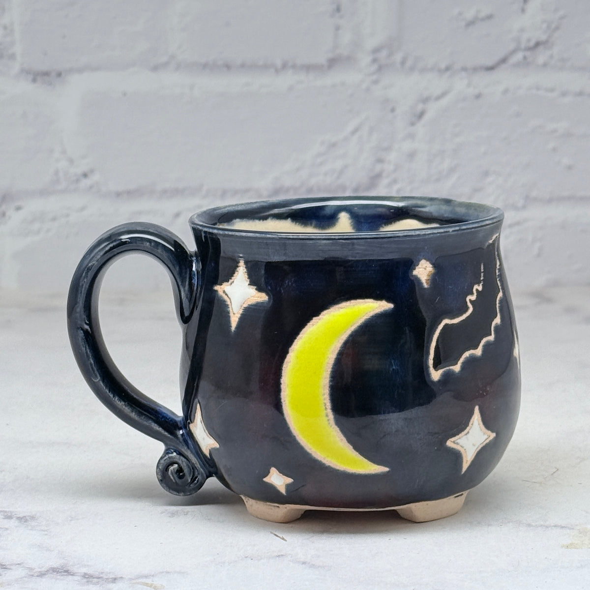 Black with Bats Cauldron Teacup