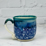 Teal with Blue Lace Teacup 2