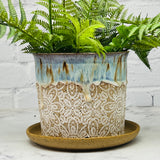 Light Blue with White Lace Planter