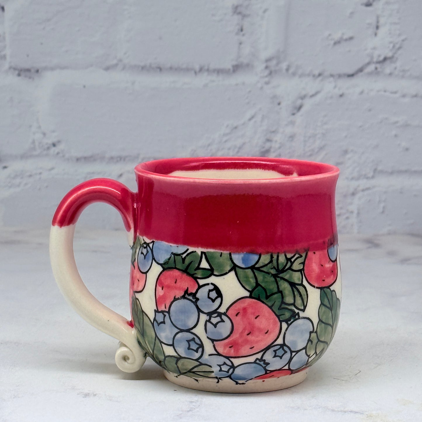 Red with Fruit Teacup 1