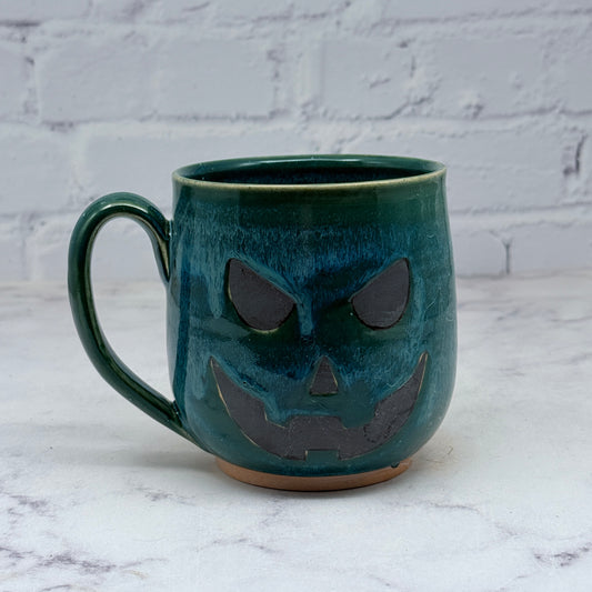 Teal Jack-o-Lantern Mug