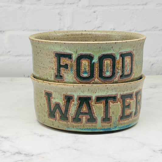 Green Water/Food Pet Dish Set