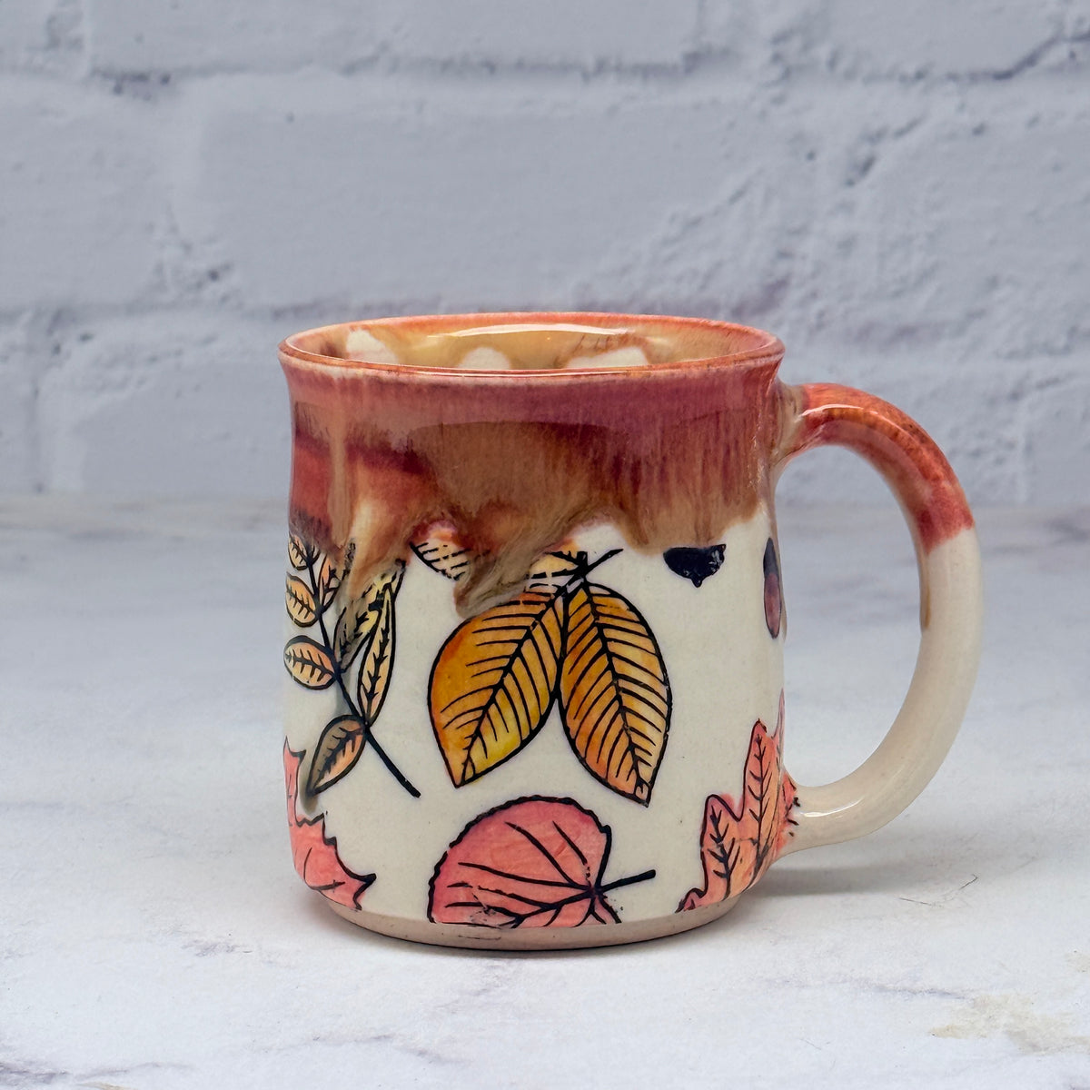 Orange with Leaves Espresso Mug