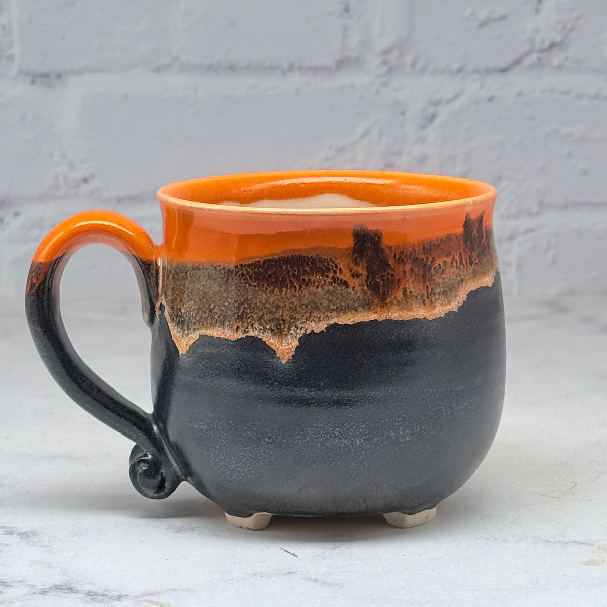 Orange with Pumpkins Cauldron Teacup 2