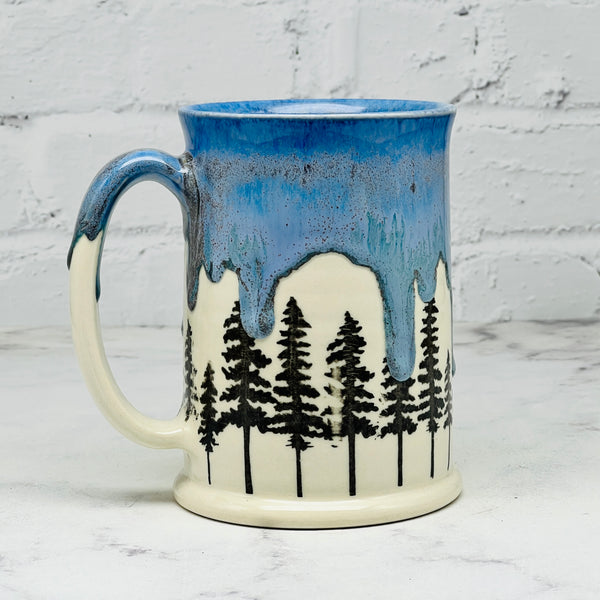 Blue with Pine Trees Tall Mug