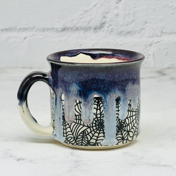 Purple Spiderwebs Espresso Mug 2