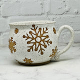 Speckled White Snowflakes Cafe Mug 2