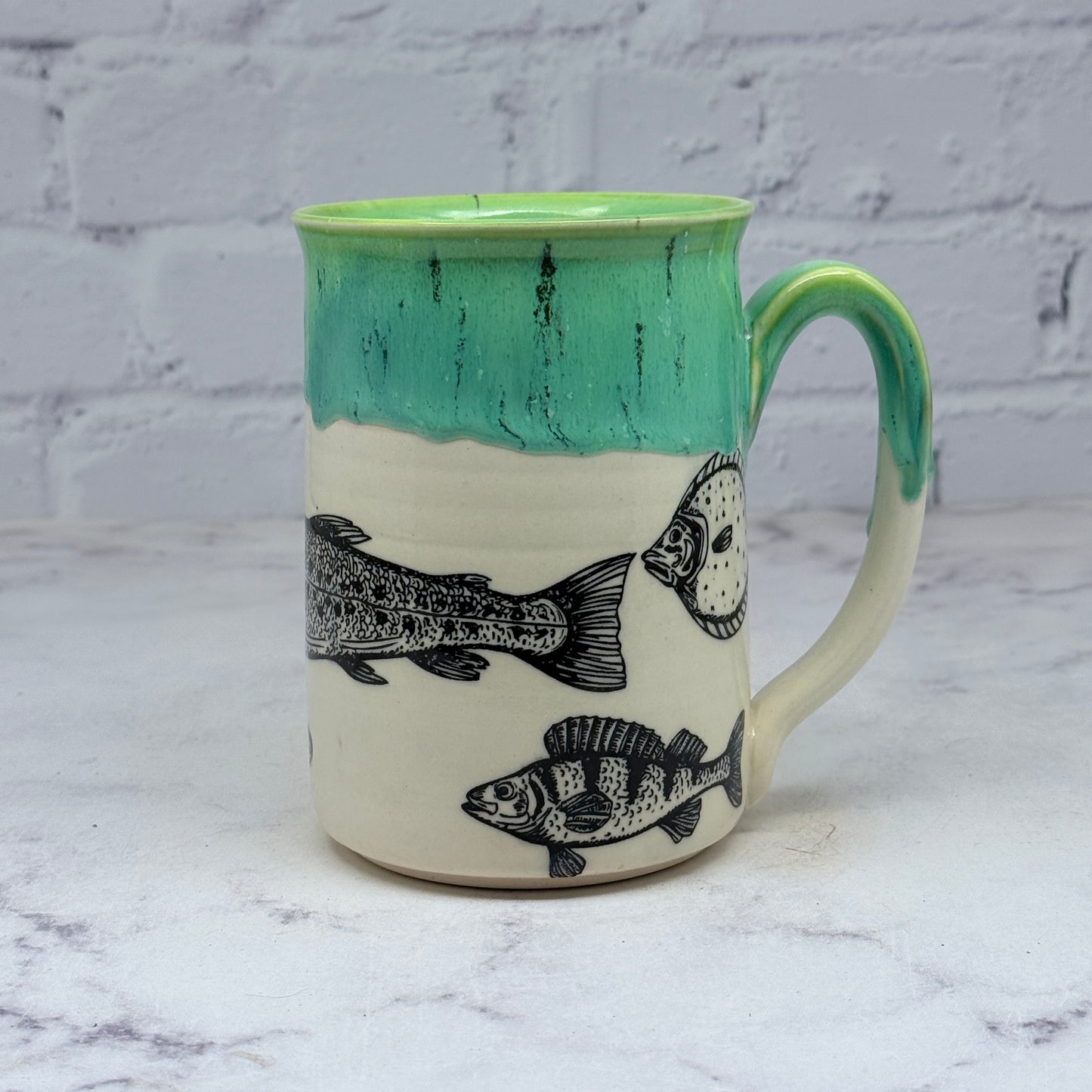 Green with Fish Mug