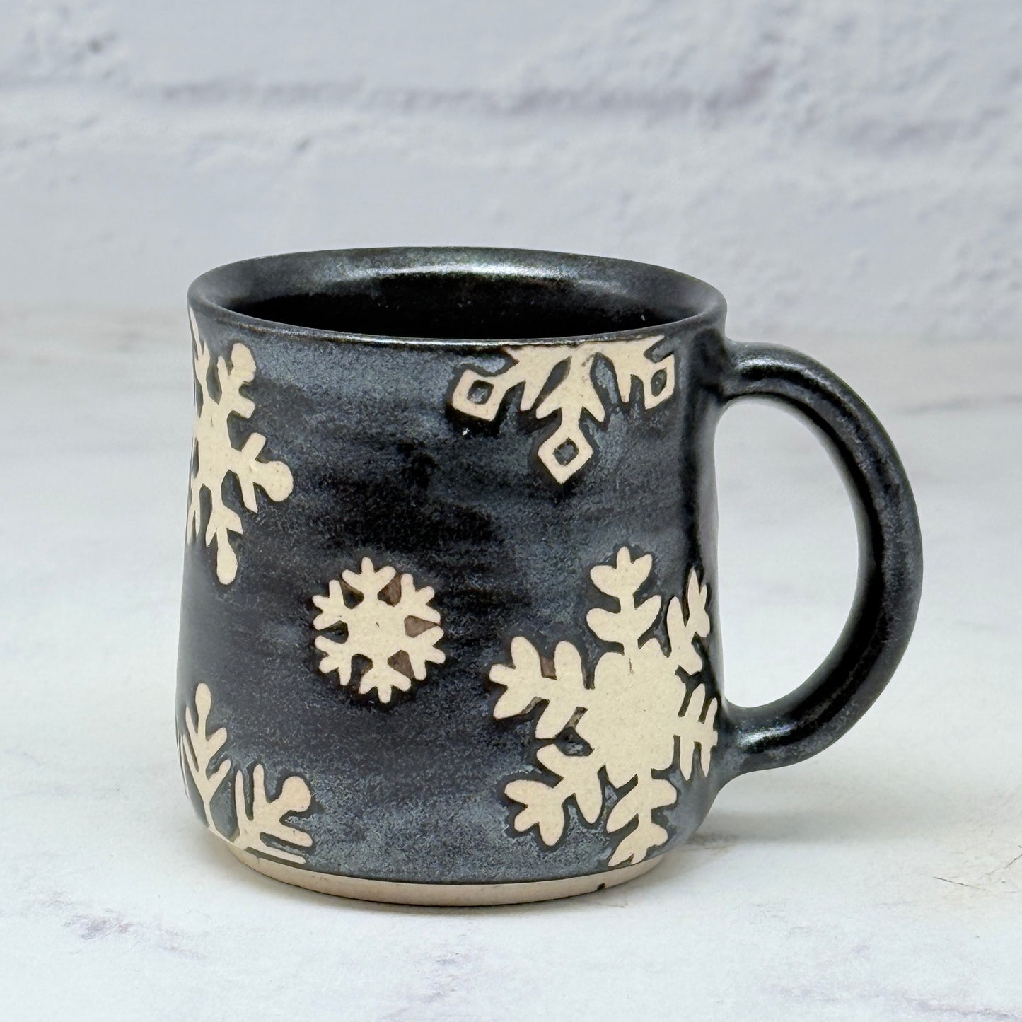 Black with Snowflakes Espresso Mug 4