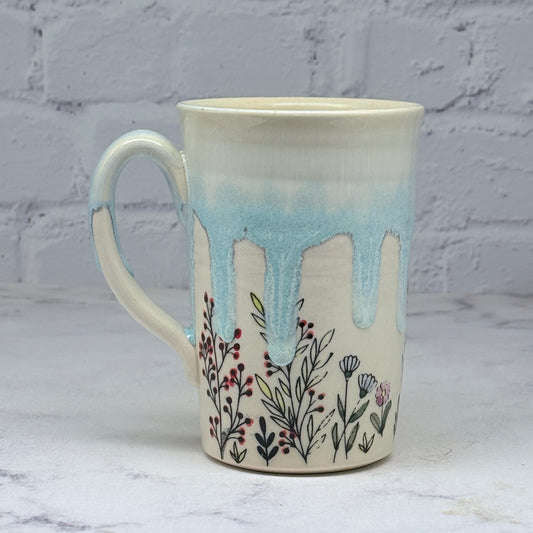 Blue with Wildflowers Mug 1