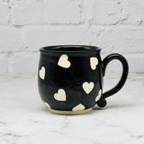 Black with Hearts Teacup 1