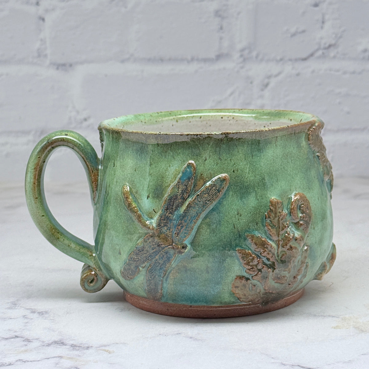 3-D Dragonflies & Ferns Cafe Mug 1