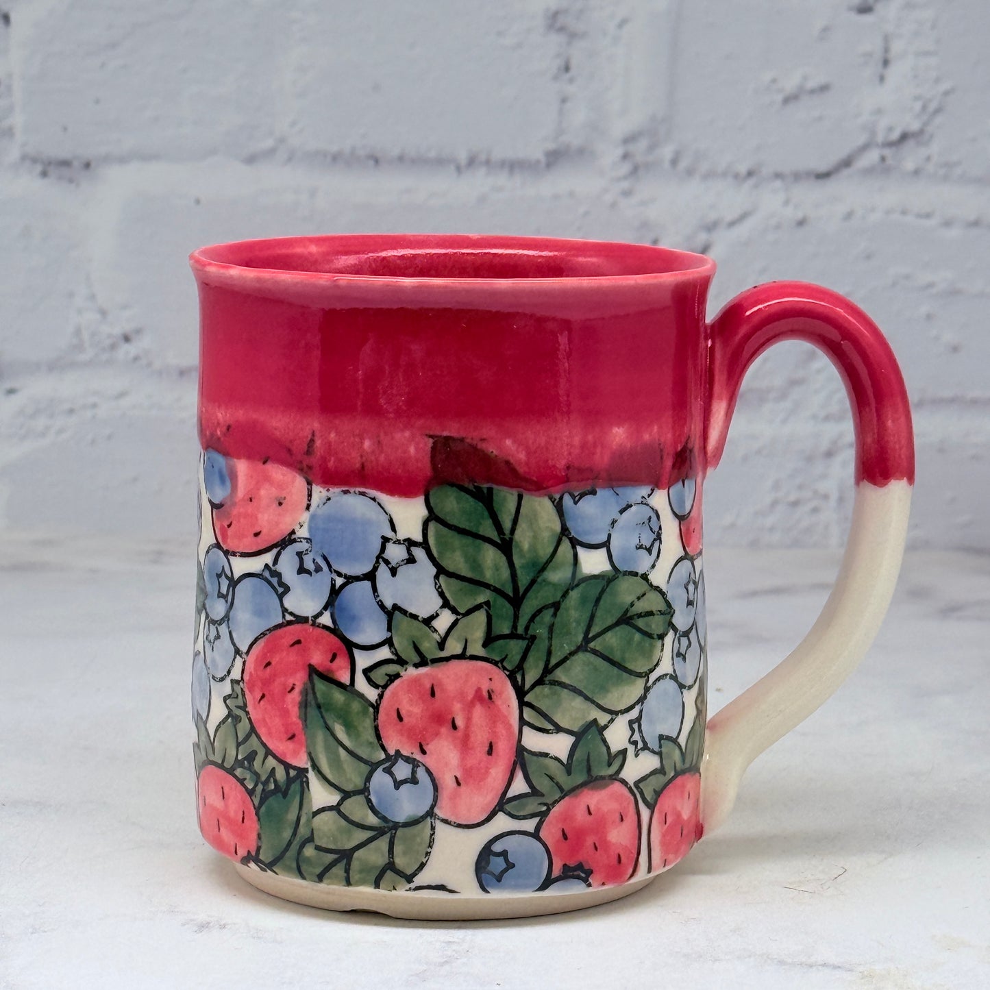 Red with Fruit Mug 1
