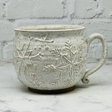 White Raised Snowflakes Cafe Mug 3