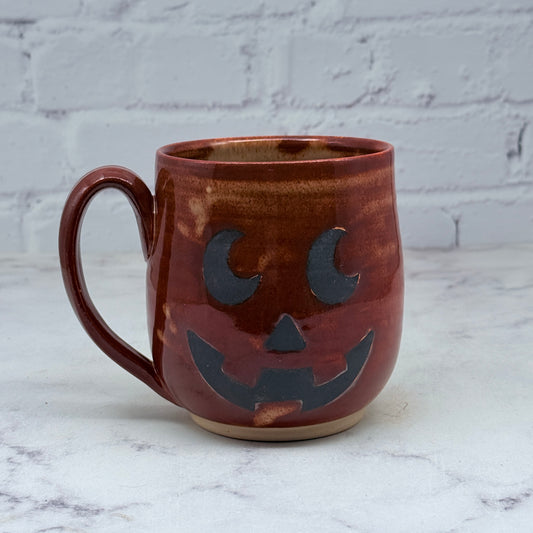 Rust Orange Jack-o-Lantern Mug 4
