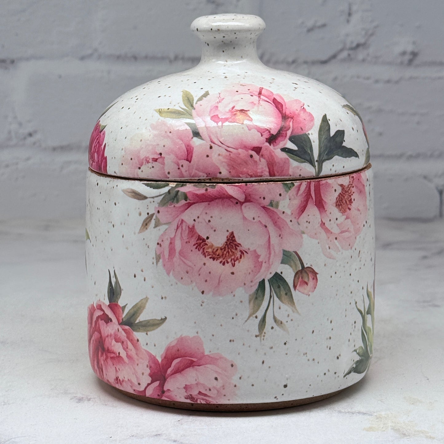 Pink Peonies Lidded Container