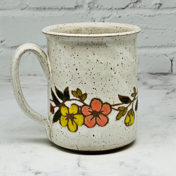 Speckled White with Flowers Mug 2