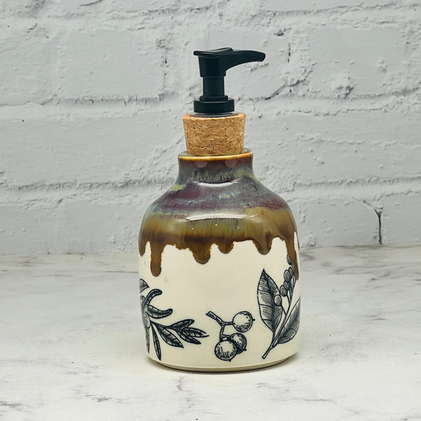 Brown with Fall Leaved Soap Dispenser