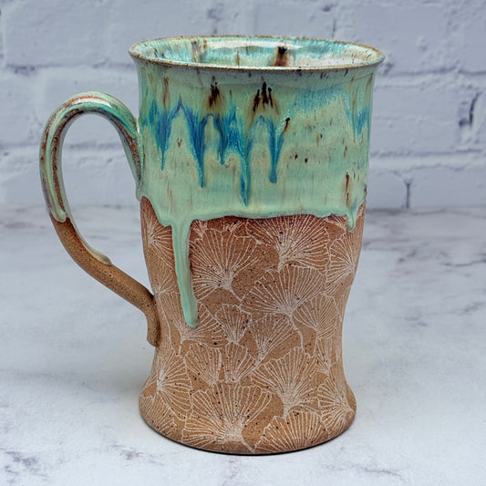 Green with White Gingko Tall Mug