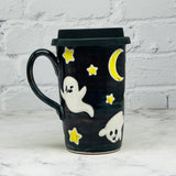 Black with Ghosts Travel Mug 1