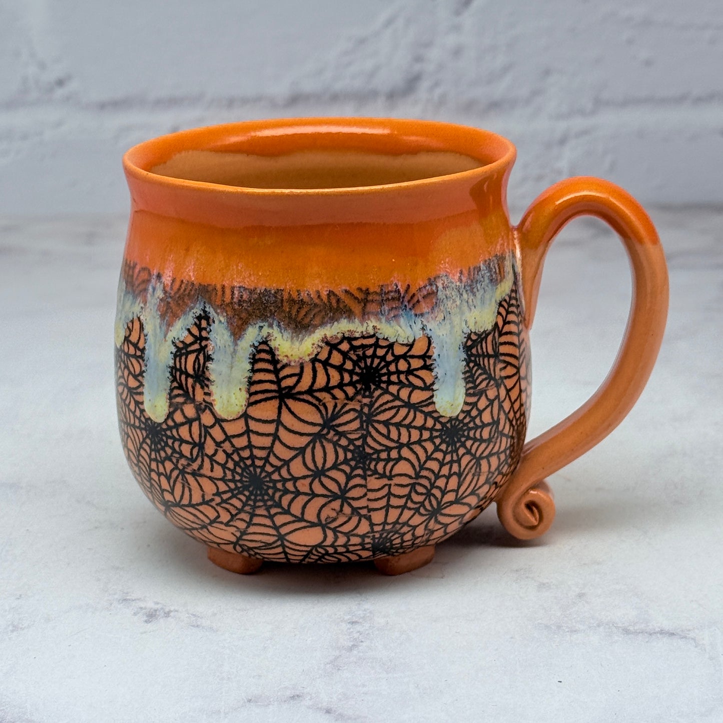 Orange Halloween Cauldron Teacup