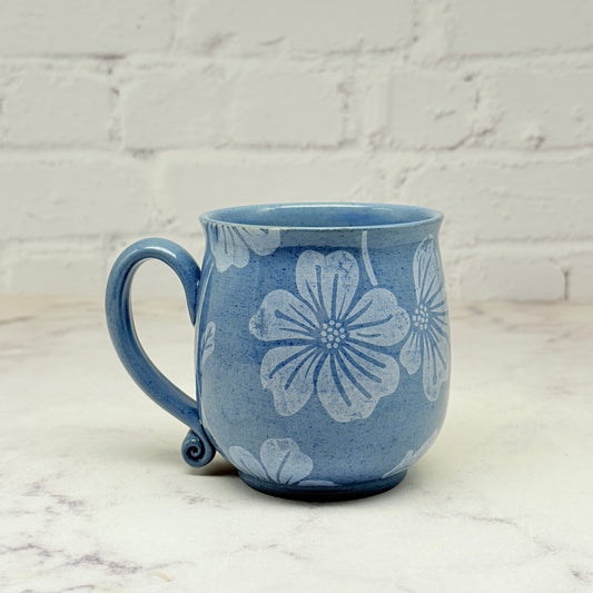 Blue with White Flowers Teacup 3