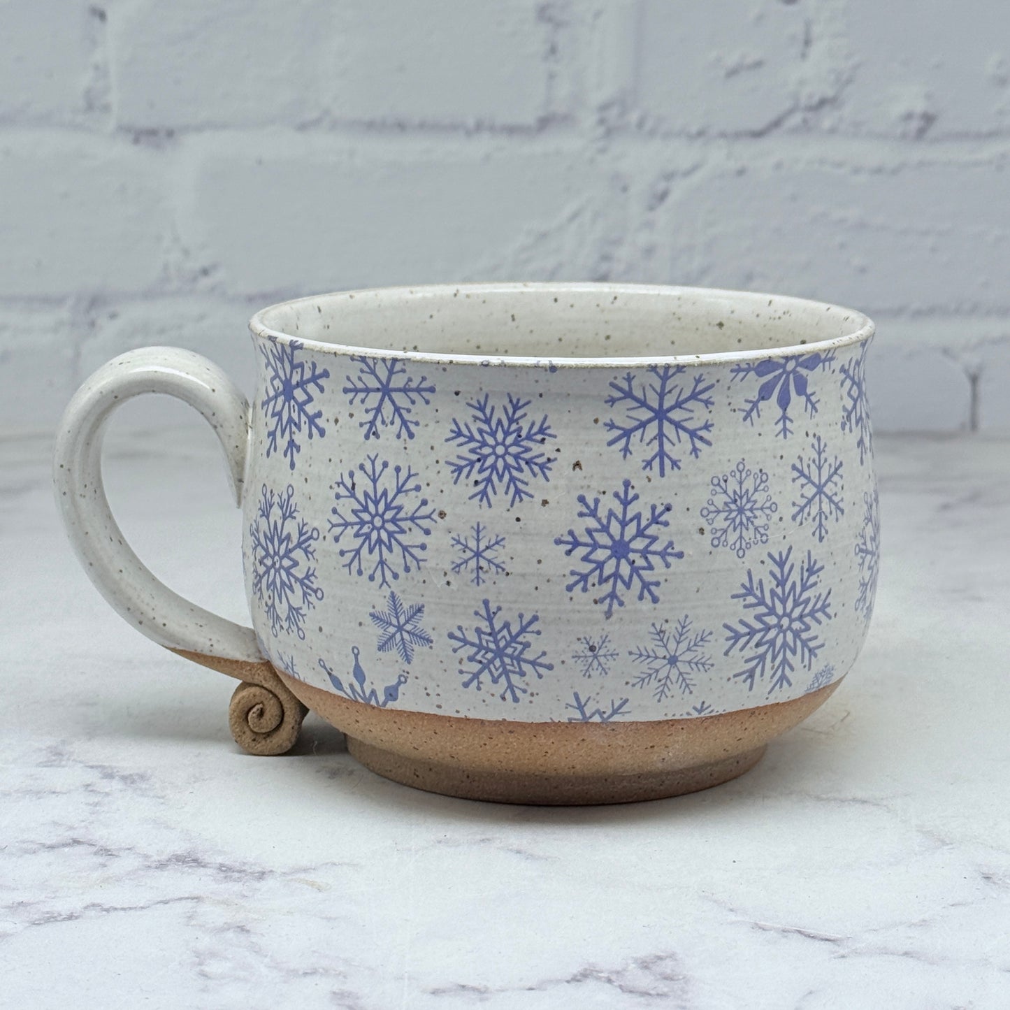 Blue Snowflakes Cafe Mug