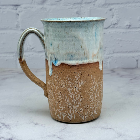 Light Blue with Wildflowers Mug 2
