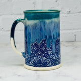 Teal with Blue Lace Tall Mug 2