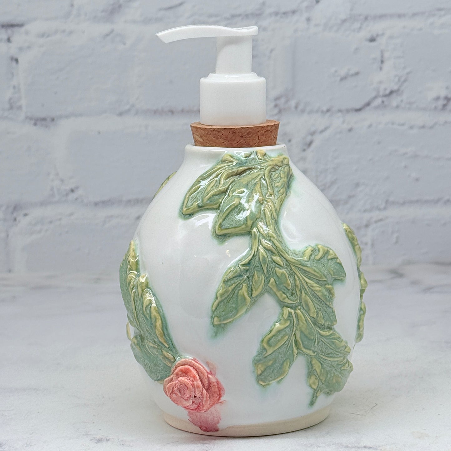 3-D Pink Roses Soap Dispenser 3