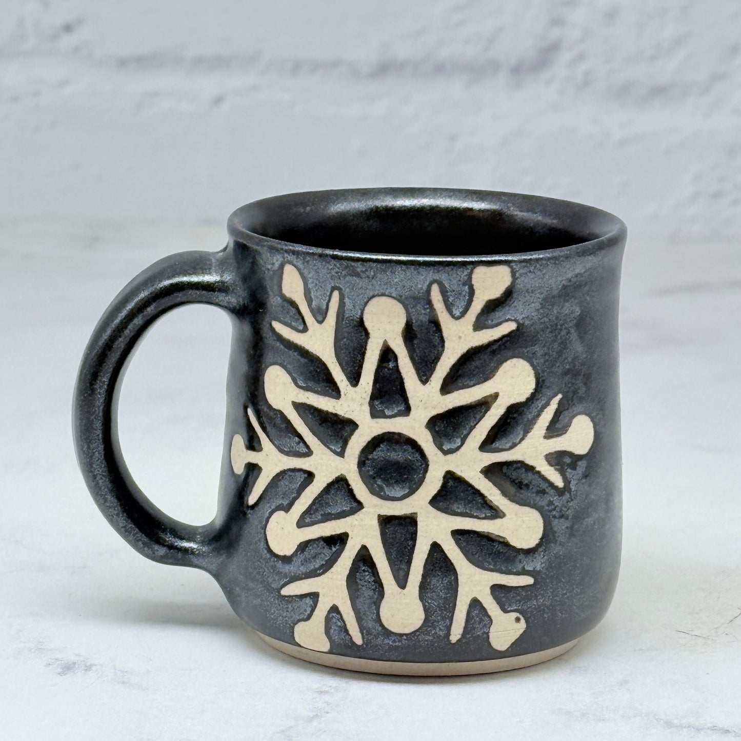 Black with Snowflakes Espresso Mug 4