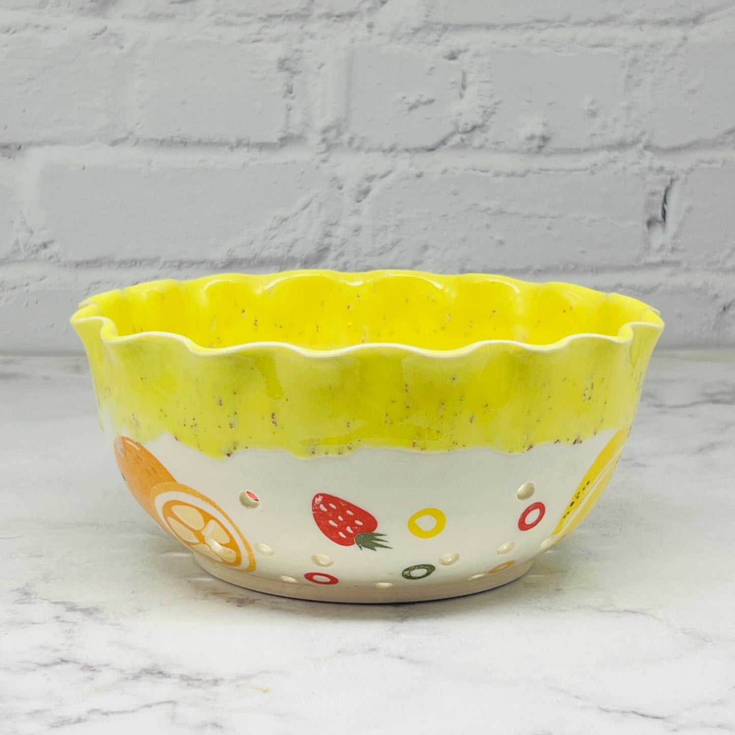 Yellow with Fruit Berry Bowl