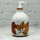 White with Fall Leaves Soap Dispenser