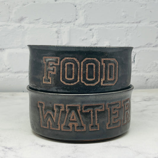 Black Water/Food Pet Dish Set