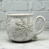 White with Raised Snowflakes Mug 7