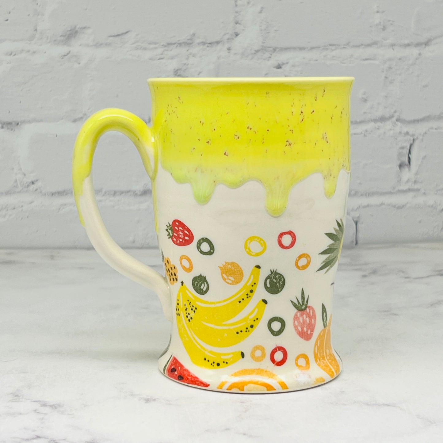 Yellow with Fruit Tall Mug