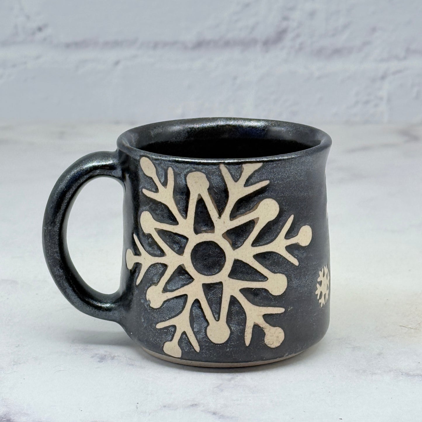 Black with Snowflakes Espresso Mug 3