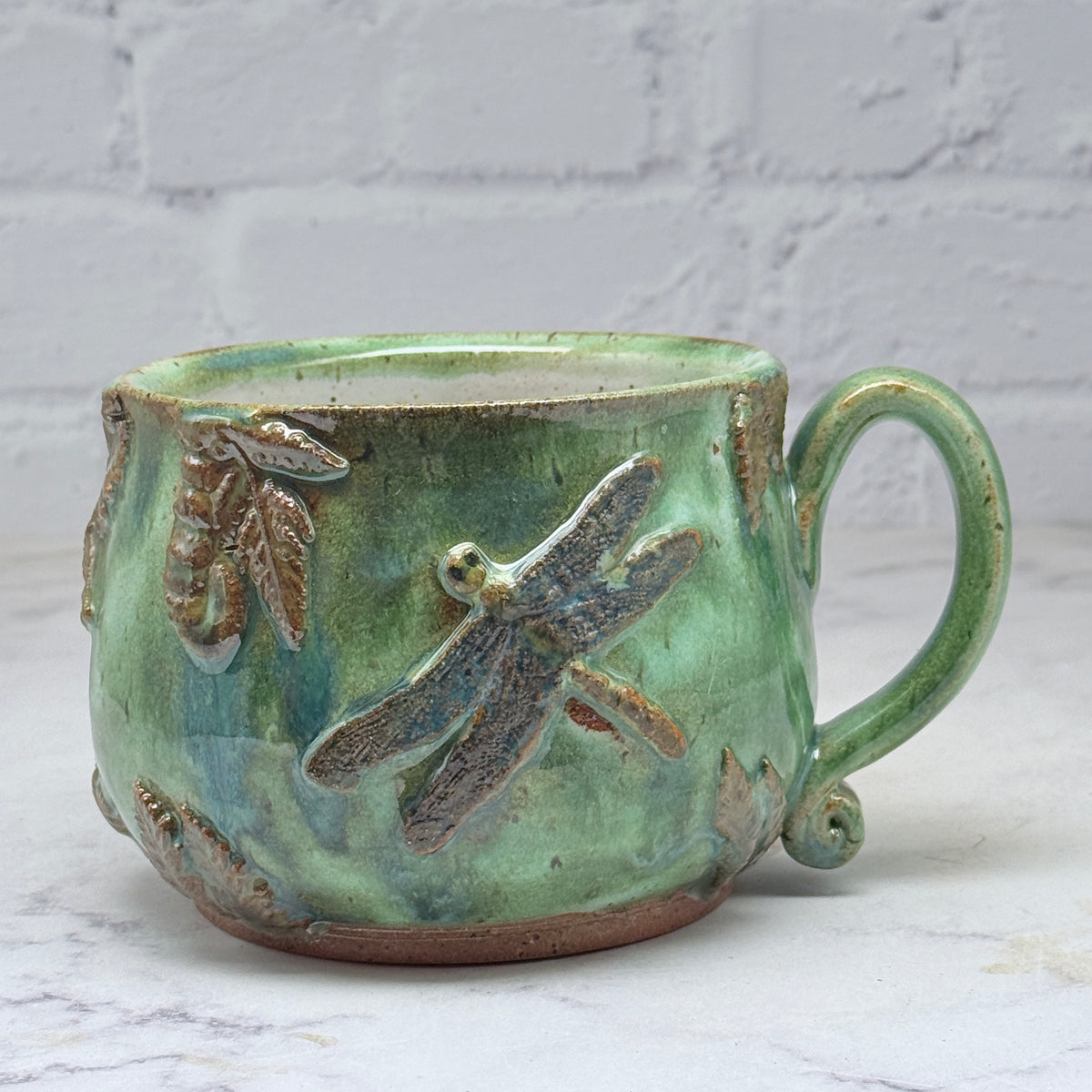 3-D Dragonflies & Ferns Cafe Mug 1