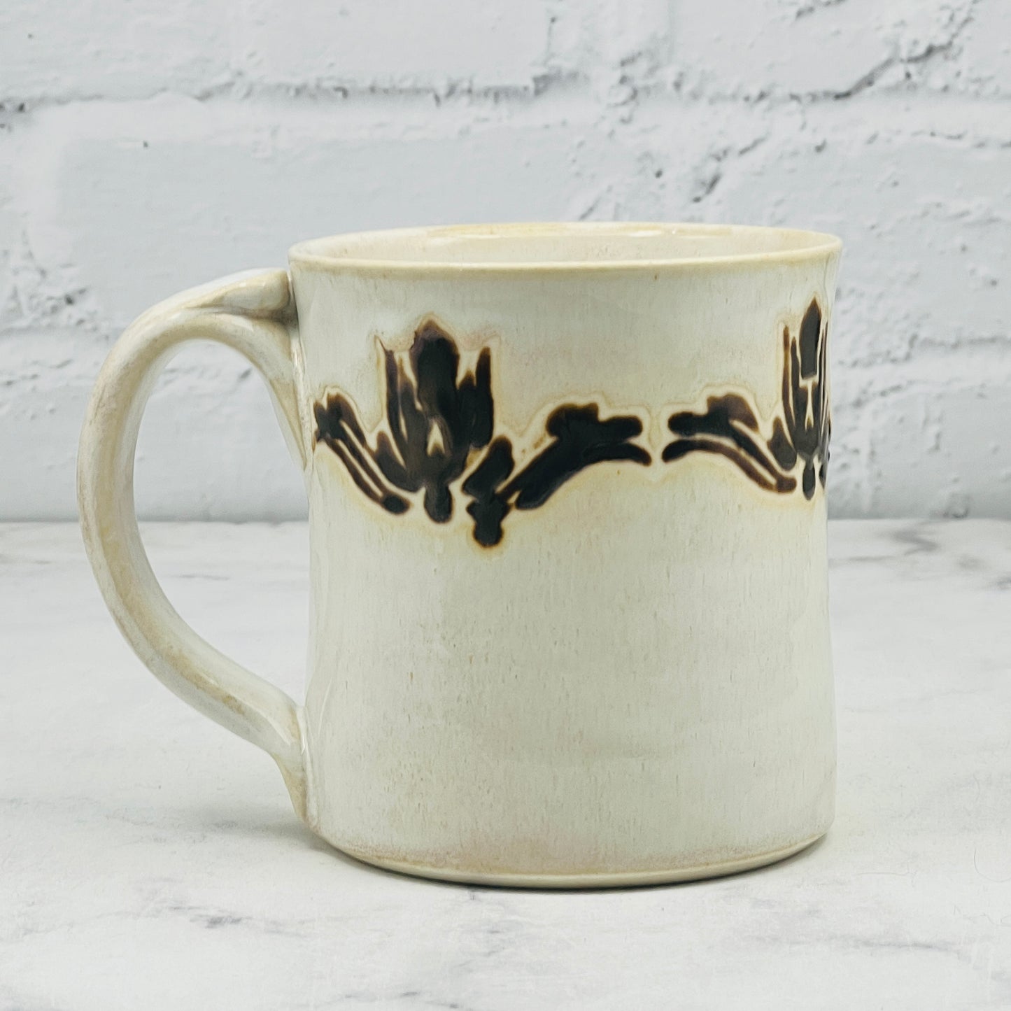 Cream with Baroque Design Mug