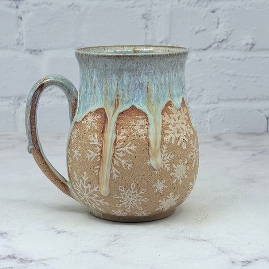 Light Blue with White Snowflakes Mug 3