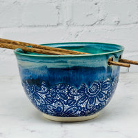 Blue with Blue Lace Chopstick Bowl