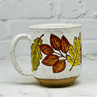 White with Fall Leaves Mug 1